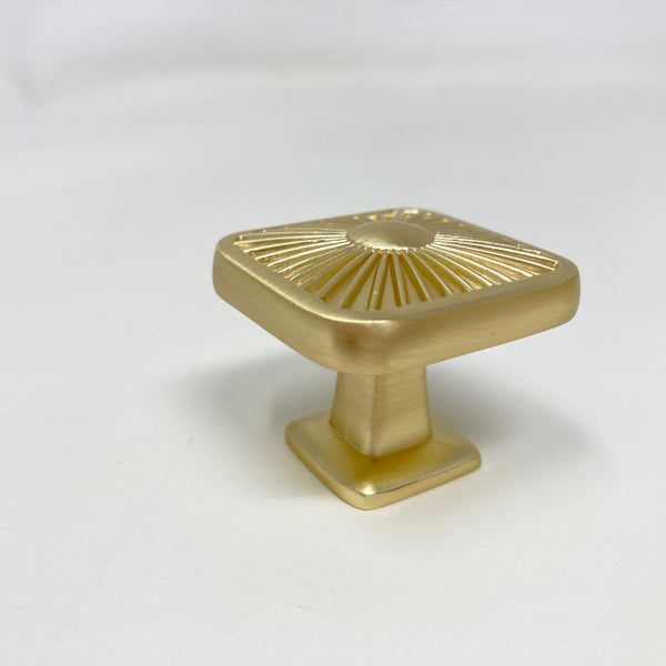Brushed Gold Vintage Style Ribbed Pull Knob / Cup Handle | Kitchen Replacement Knob, Furniture Knob, Cabinet Knob, Kitchen Door Knob