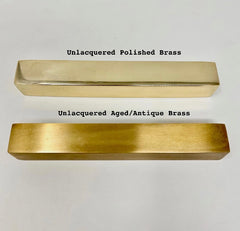 UNLACQUERED L Shaped Solid Brass Kitchen Drawer Handles | Drawer Pulls  | 150mm | Polished | Kitchen | Replacement | Chest | Antique | 240mm