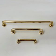 UNLACQUERED Polished Brass Reeded Handles | Backplates