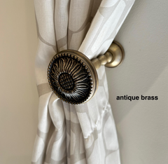 Curtain Hold Back, Daisy, Curtain Tie Back, Jewellery Hook | Antique Brass | Gold | Silver
