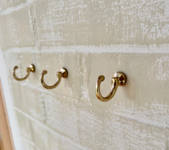Solid Brass Hook in Polished Brass or Antique Brass