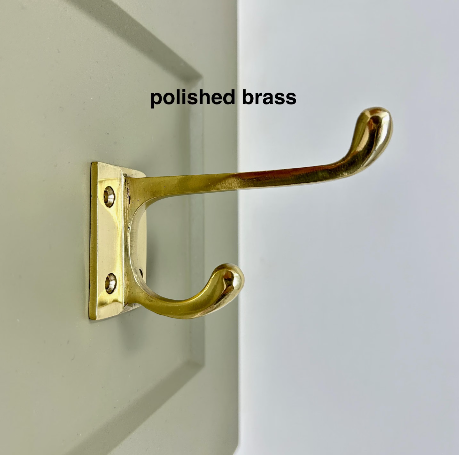 Solid Brass Double Hook Polished / Antique Finish