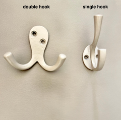 Greige Minimalist Cream Single or Double Hook