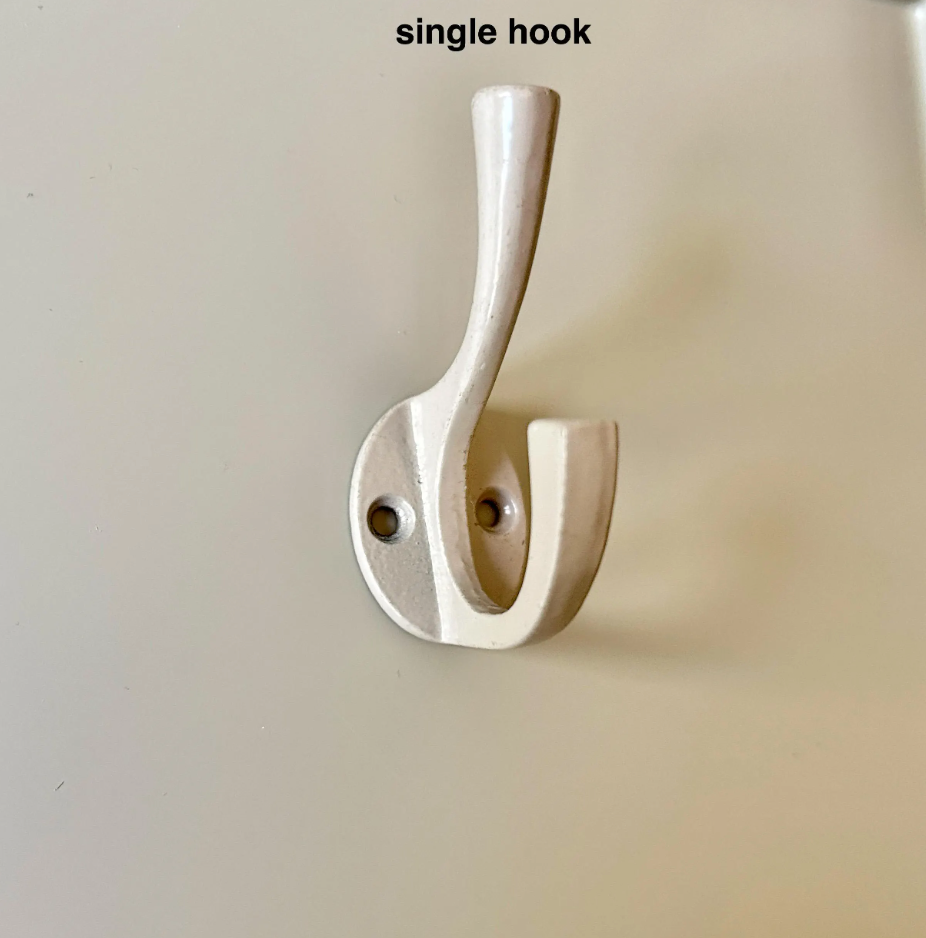 Greige Minimalist Cream Single or Double Hook