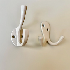 Greige Minimalist Cream Single or Double Hook