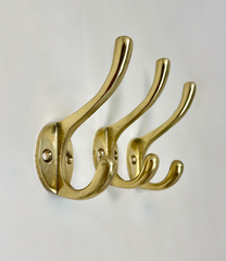 Double Solid Brass Elegant Classic Hook