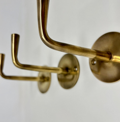 UNLACQUERED Solid Antique Brass Elegant Hook