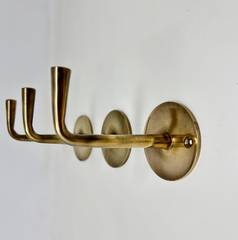 UNLACQUERED Solid Antique Brass Elegant Hook