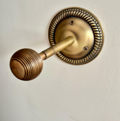 Beehive Antique Brass Curtain Hook