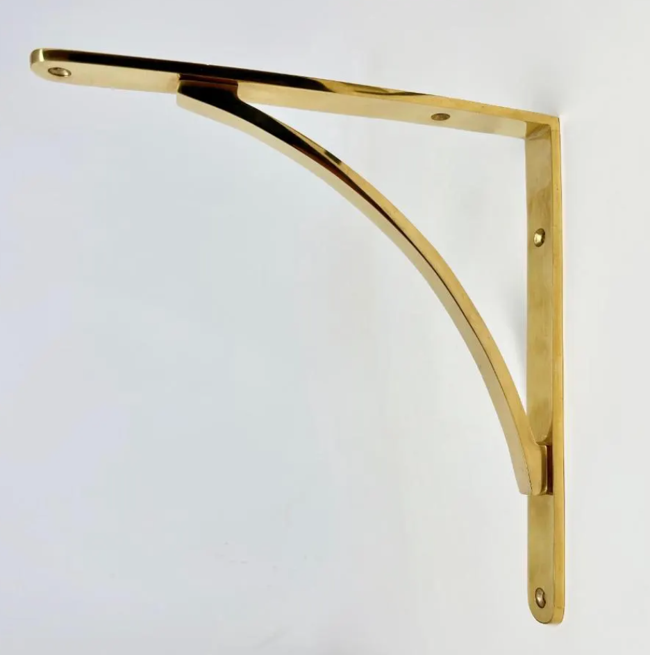 Unlacquered Elegant Solid Brass Shelf Bracket