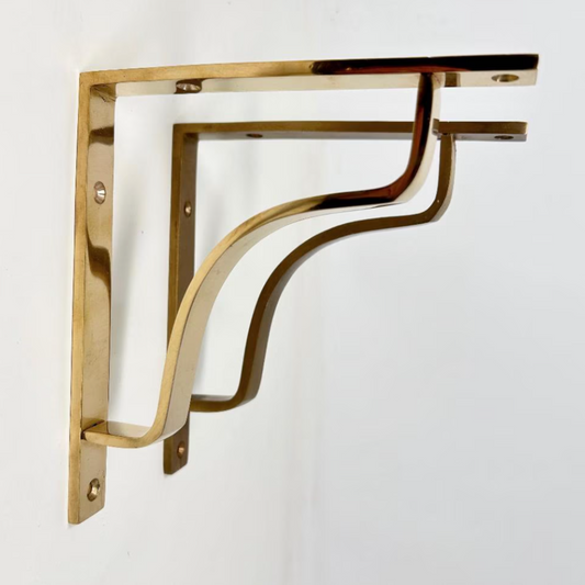 Unlacquered Timeless Solid Brass Shelf Bracket