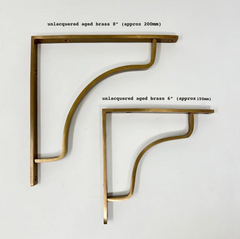Unlacquered Timeless Solid Brass Shelf Bracket