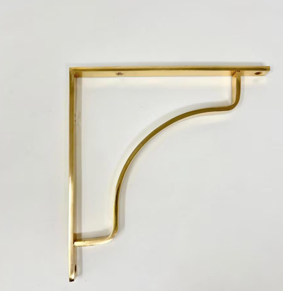 Unlacquered Timeless Solid Brass Shelf Bracket
