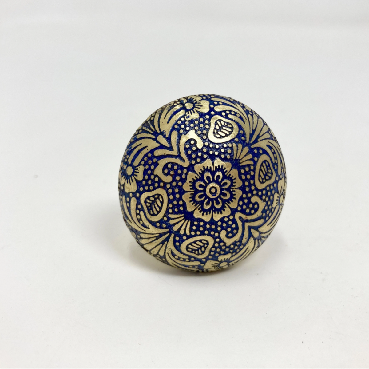 Moroccan Blue & Gold Brass Knob