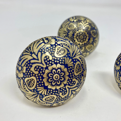 Moroccan Blue & Gold Brass Knob