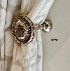 Curtain Hold Back, Daisy, Curtain Tie Back, Jewellery Hook | Antique Brass | Gold | Silver