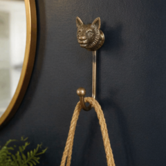 Antique Brass Bear Head Hook