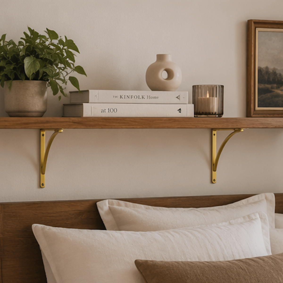 Unlacquered Elegant Solid Brass Shelf Bracket