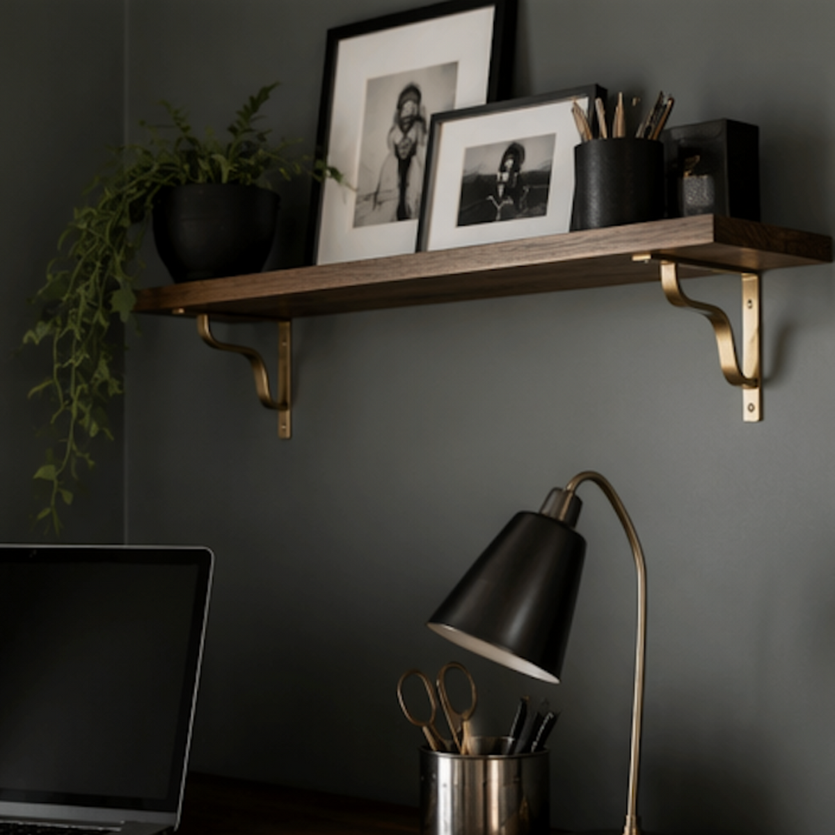 Unlacquered Timeless Solid Brass Shelf Bracket
