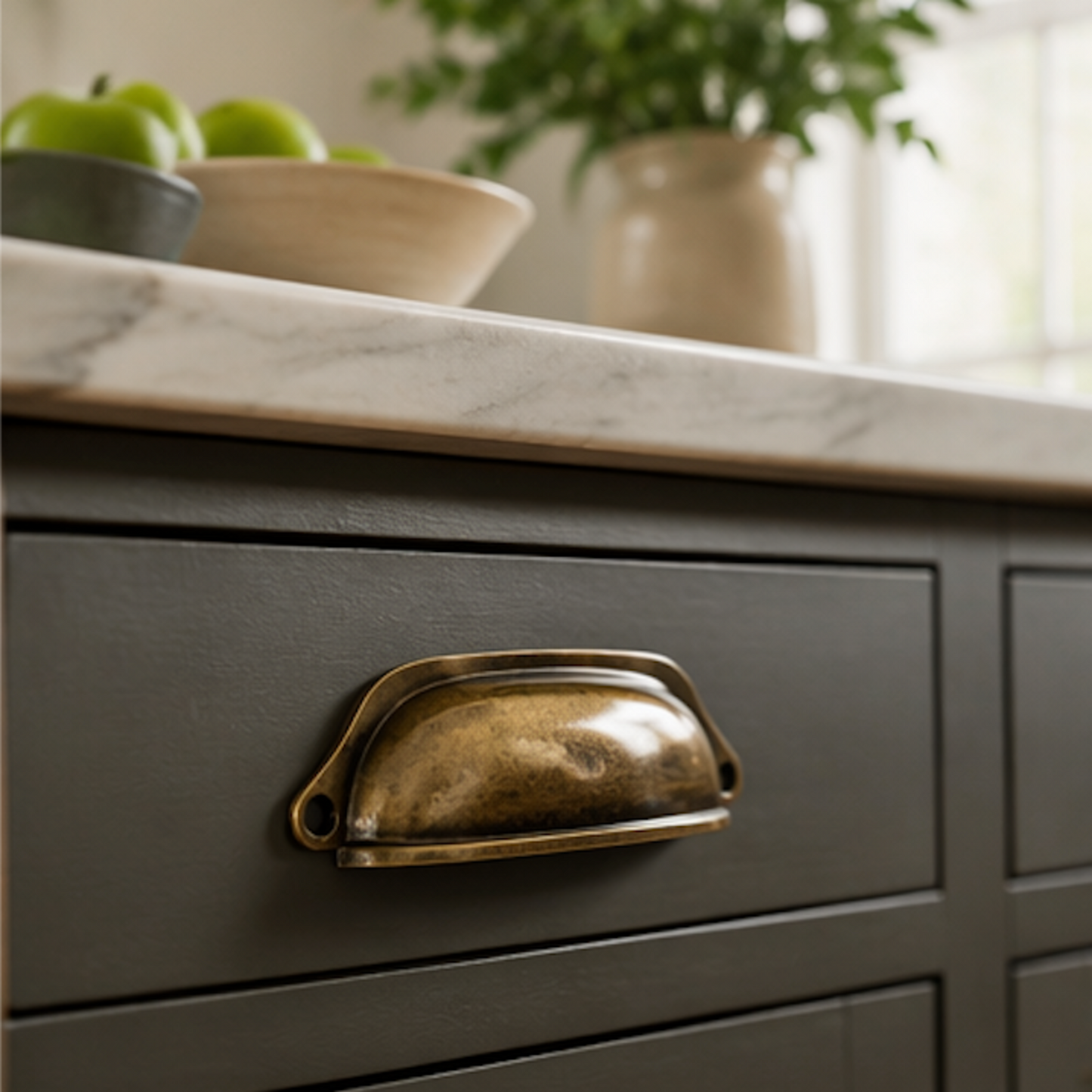 Unlacquered Brass Small Cup Handle