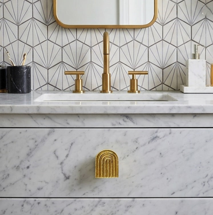 Large Art Deco Arch Knob