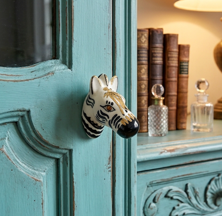 Zebra Knob Ceramic