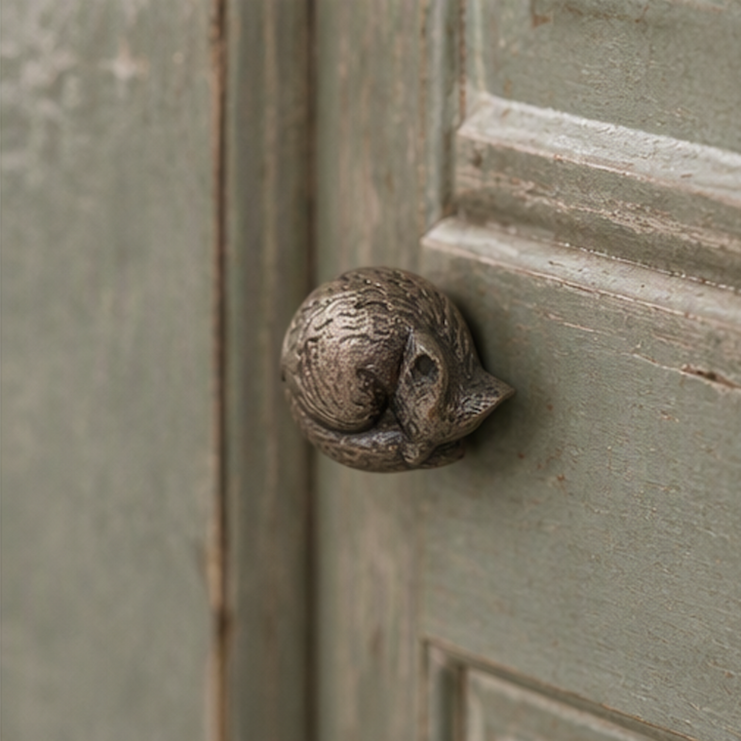 Sleeping Fox Vintage Animal Knob