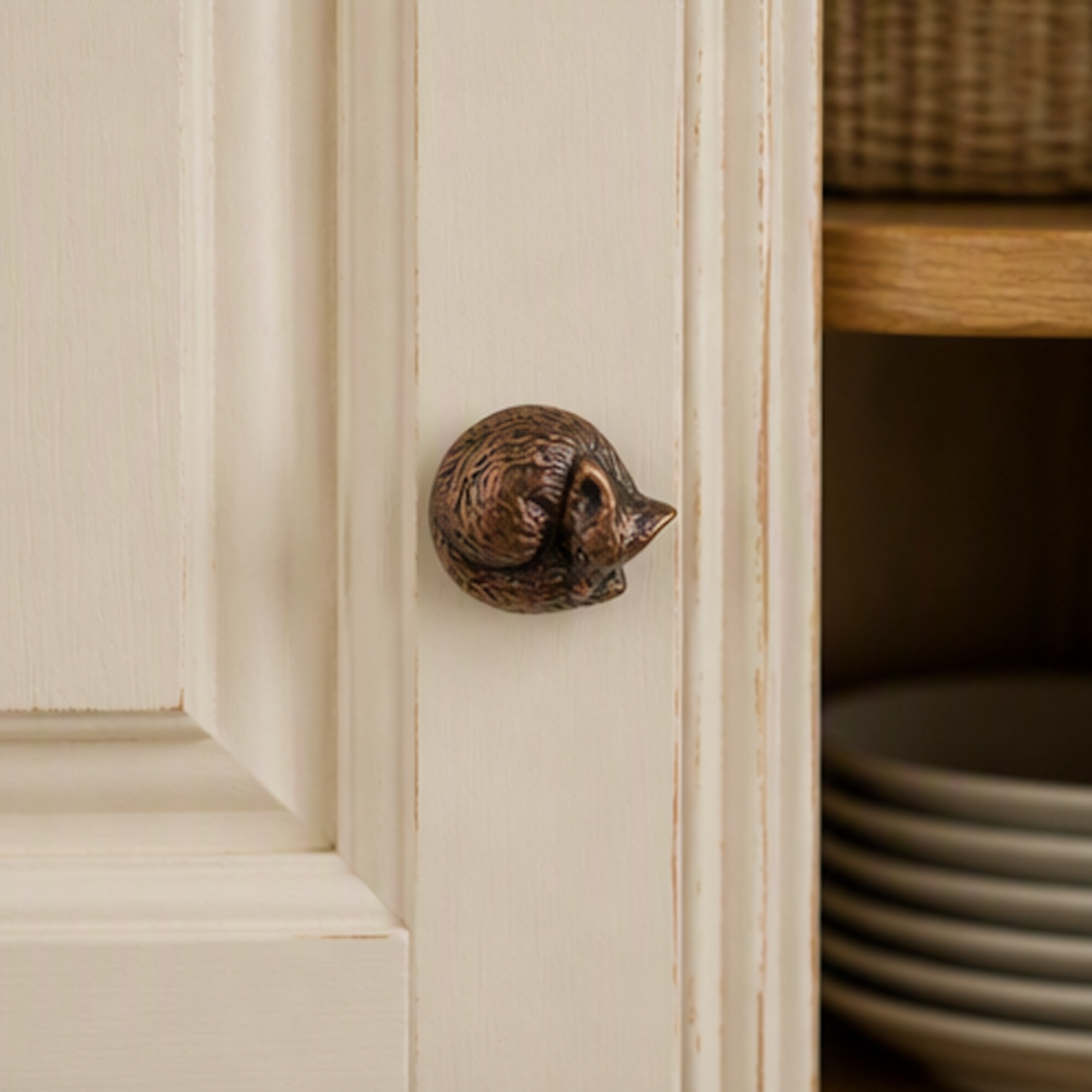 Sleeping Fox Vintage Animal Knob