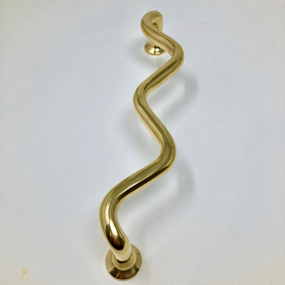 UNLACQUERED Polished Solid Brass WAVY | WIGGLE Handles