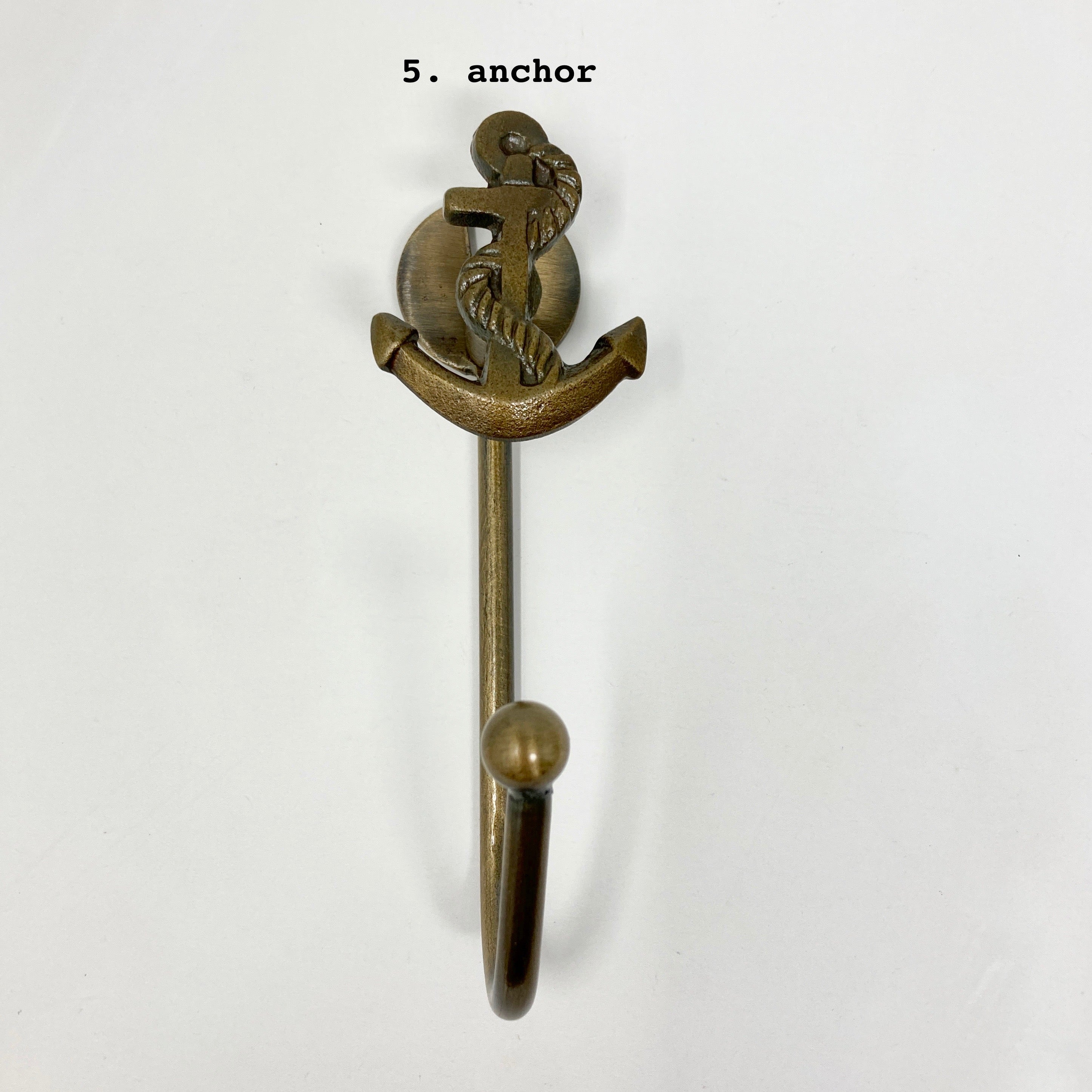 Antique Brass Sea-life Marine Nautical Hooks Towel Hook Tie Back Iron Bathroom Bedroom