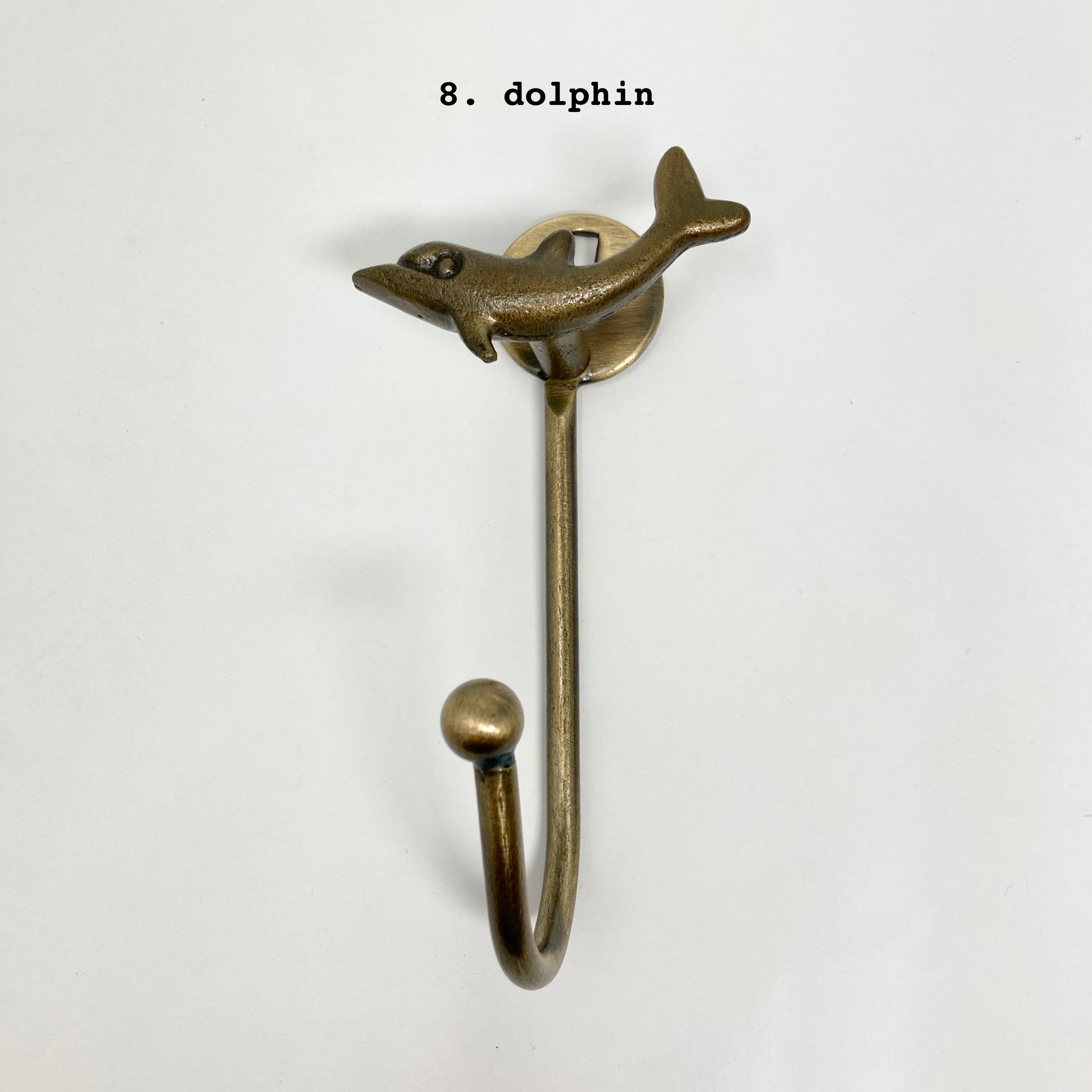 Antique Brass Sea-life Marine Nautical Hooks Towel Hook Tie Back Iron Bathroom Bedroom