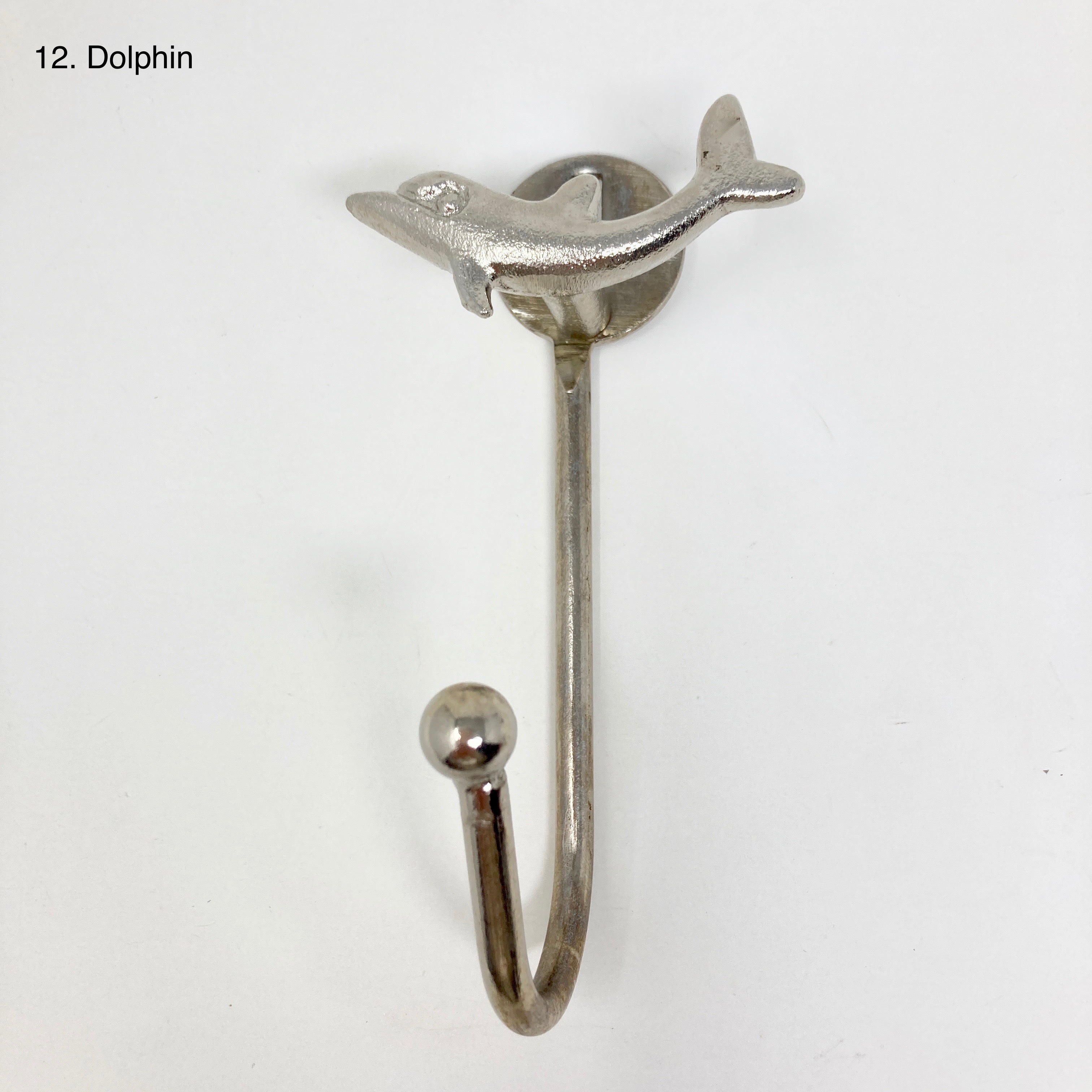 Silver Sea-life Marine Nautical Hooks Tie-Back Towel Hook Iron Bathroom Bedroom