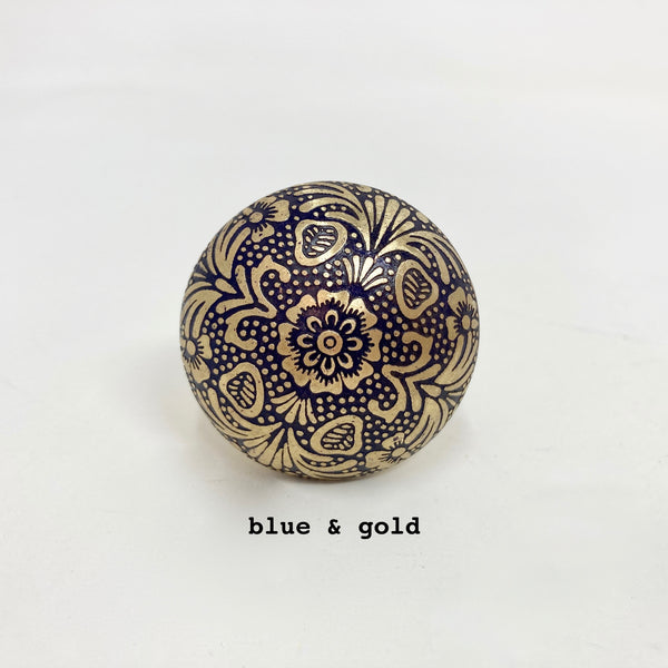 Moroccan Round Brass Etched Knob