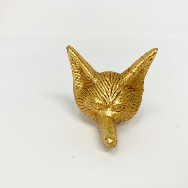 Gold Fox Head Knob