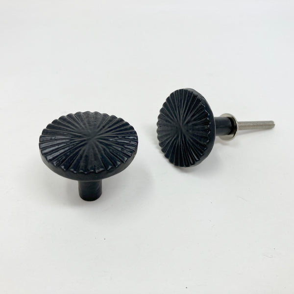 Black Vintage Art Deco Fan Knob