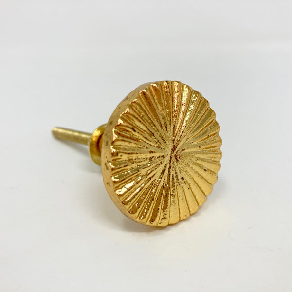 Gold Vintage Art Deco Fan Drawer Knob