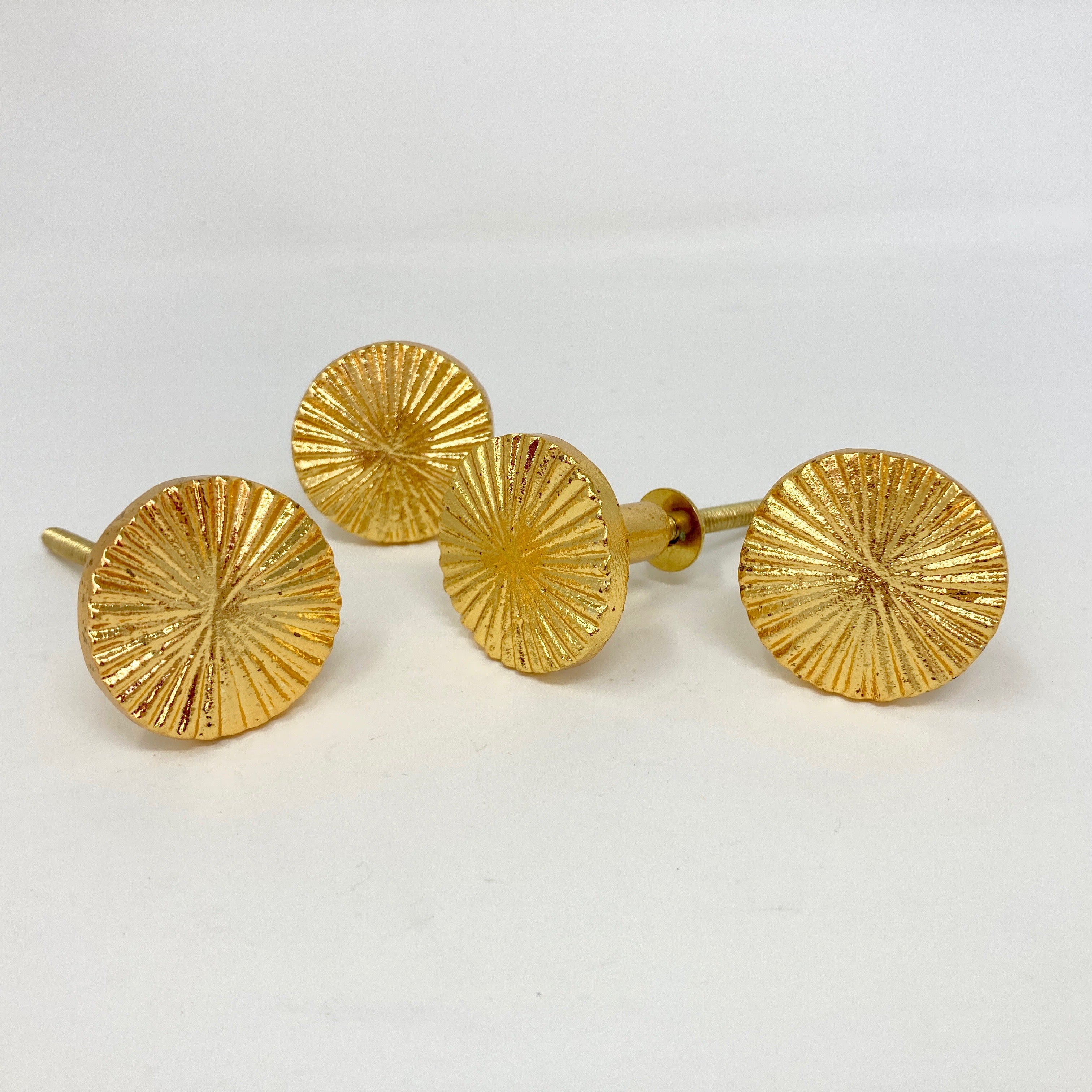 Gold Vintage Art Deco Fan Drawer Knob