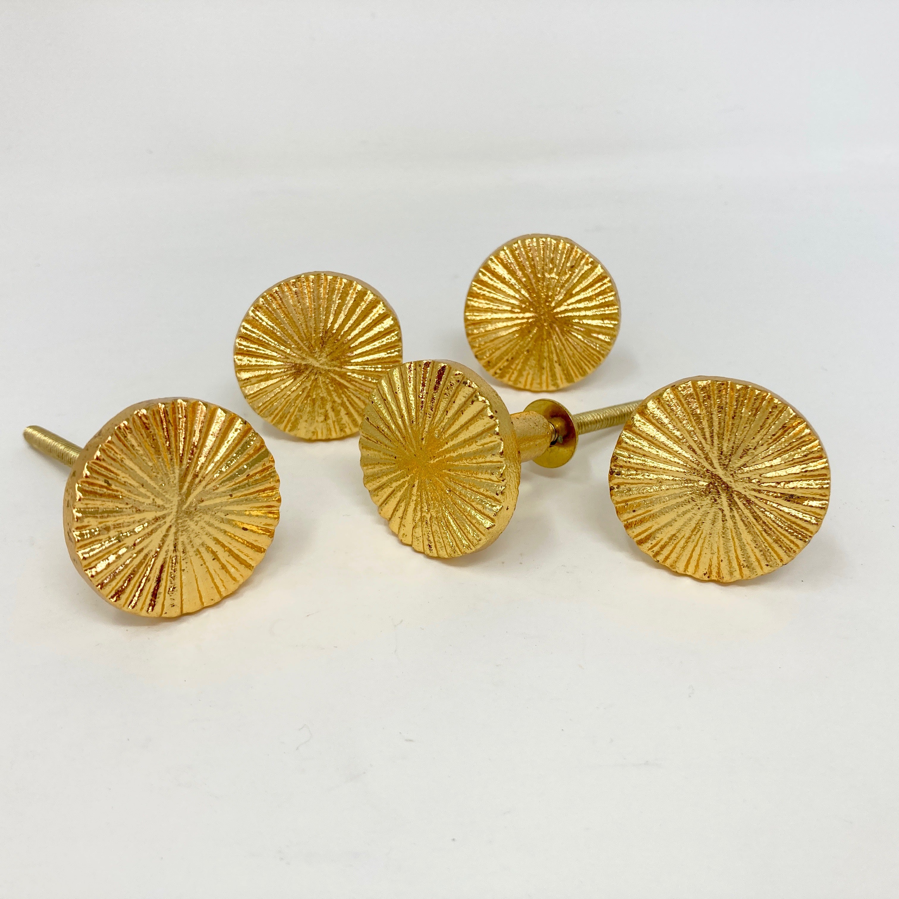 Gold Vintage Art Deco Fan Drawer Knob