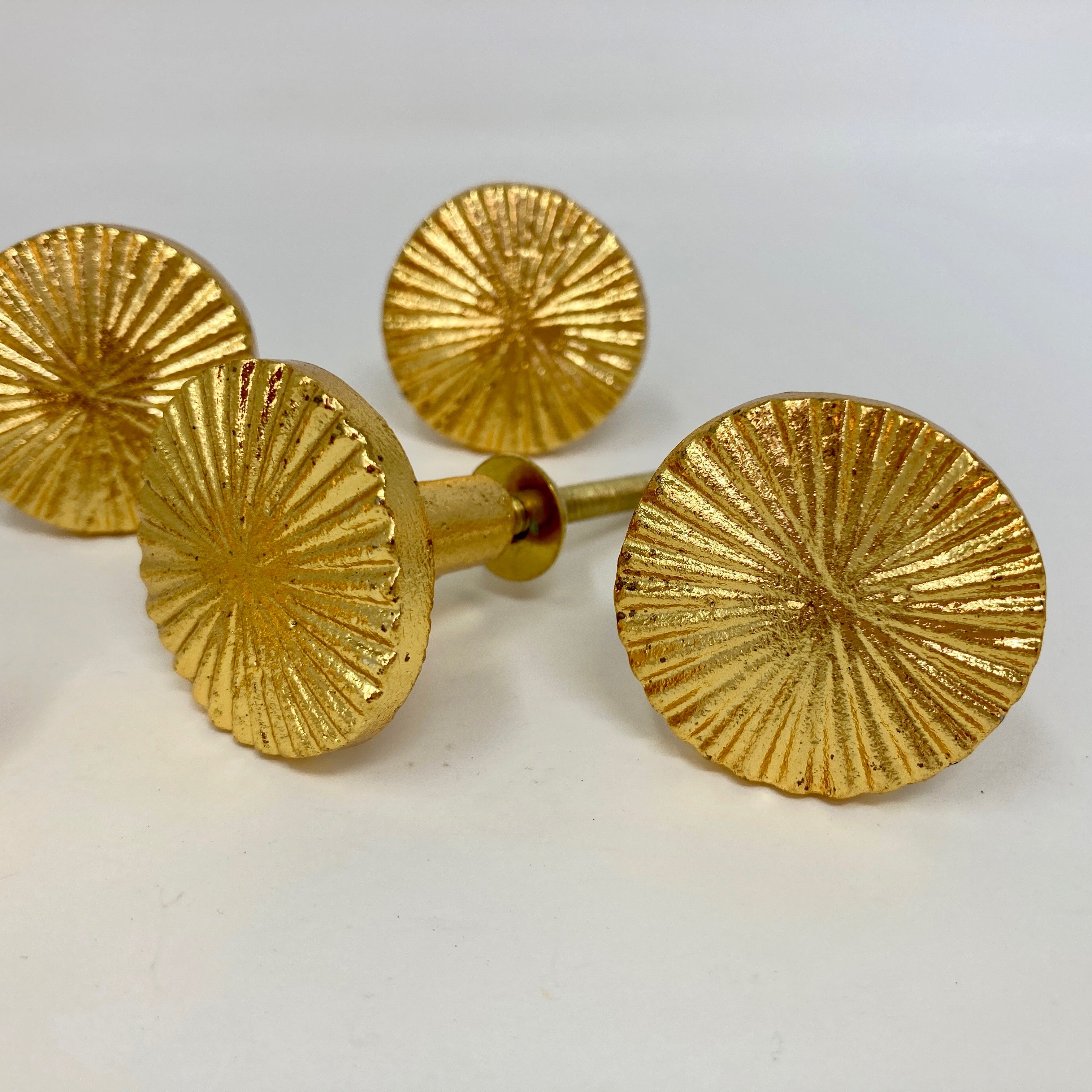 Gold Vintage Art Deco Fan Drawer Knob