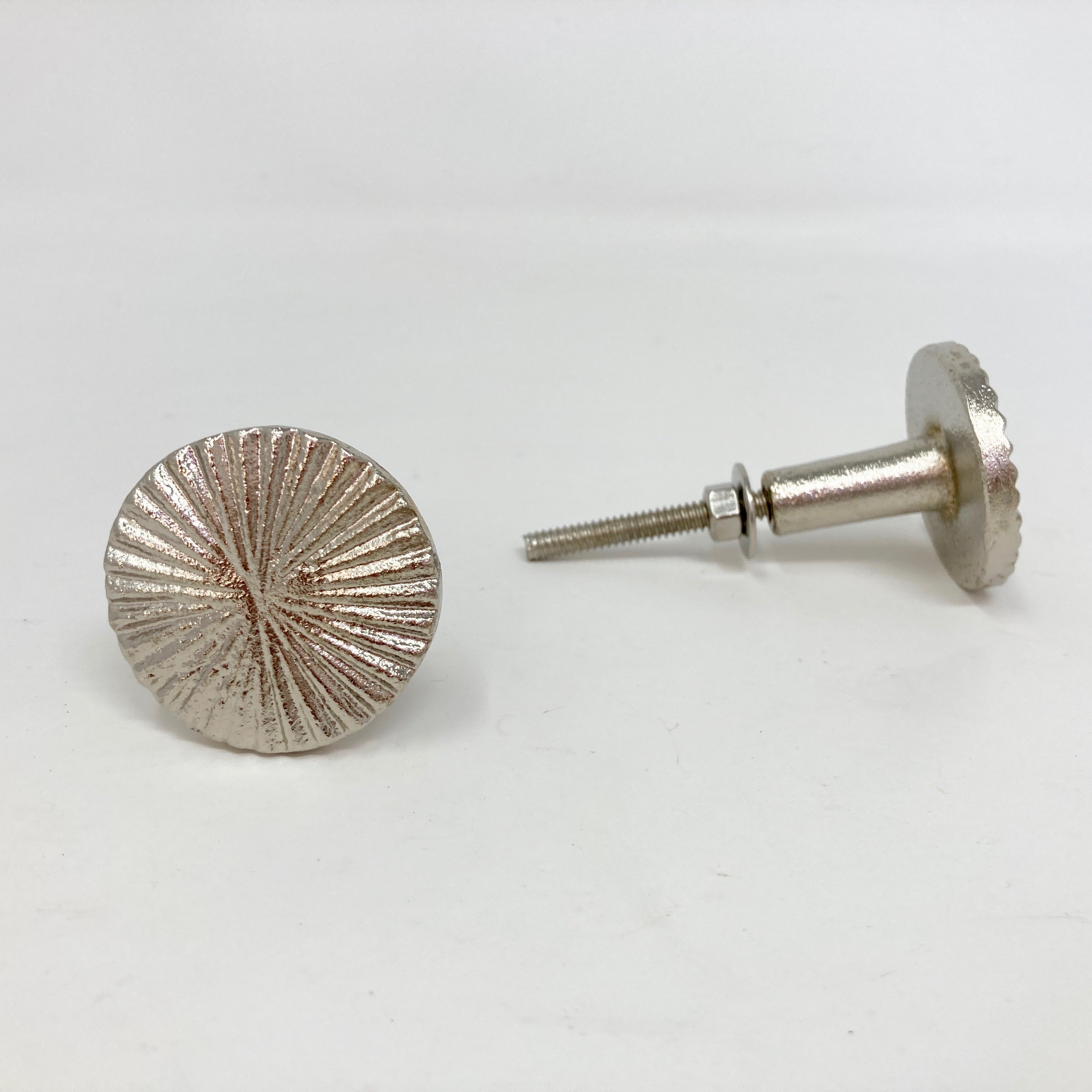 Silver Vintage Art Deco Fan Drawer Knob