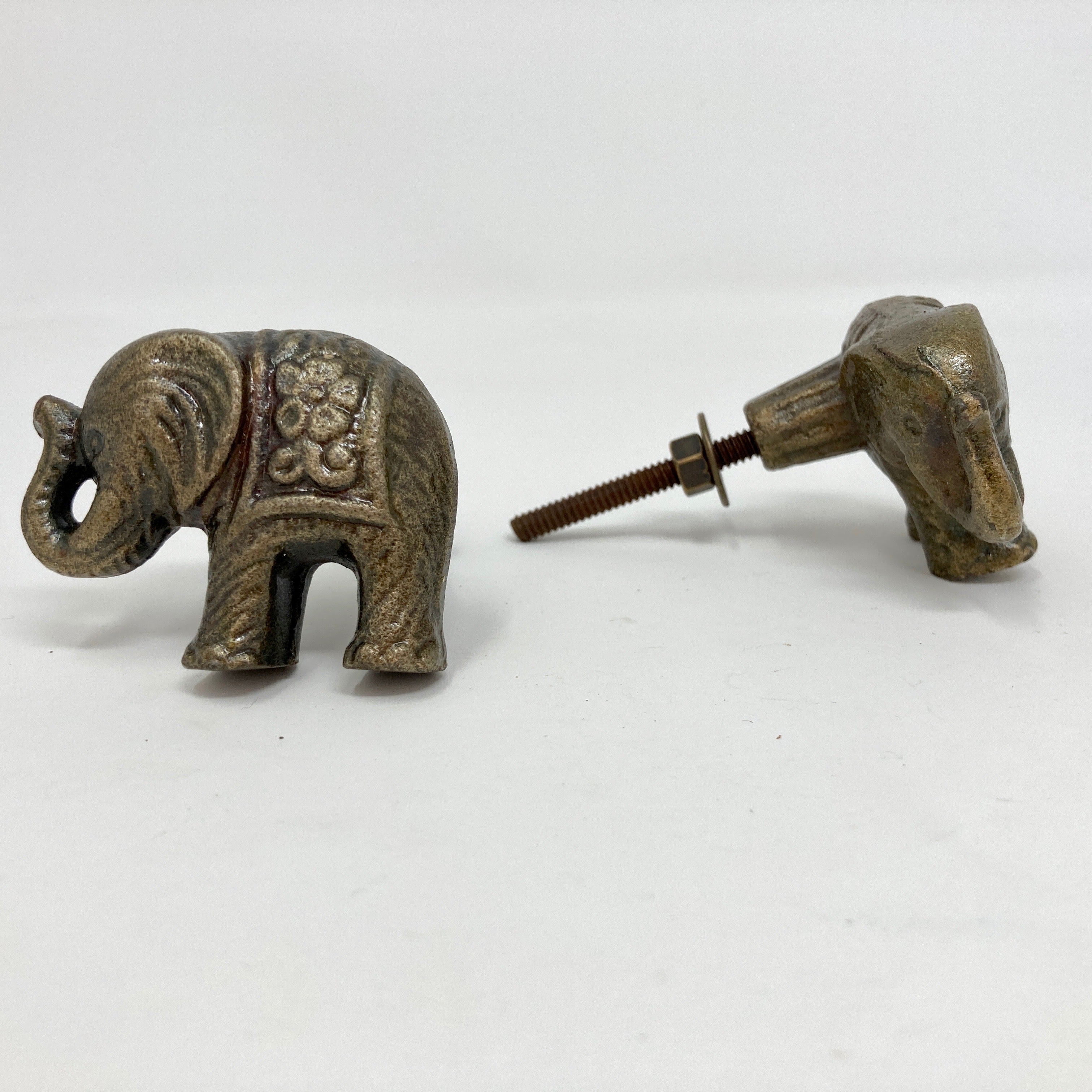 Antique Bronze Elephant Drawer Knob