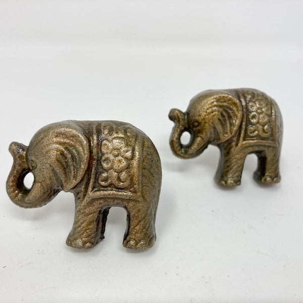 Antique Bronze Elephant Drawer Knob