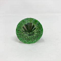 Vintage Victorian Style Glass Knob in Green with Antique Brass Collar