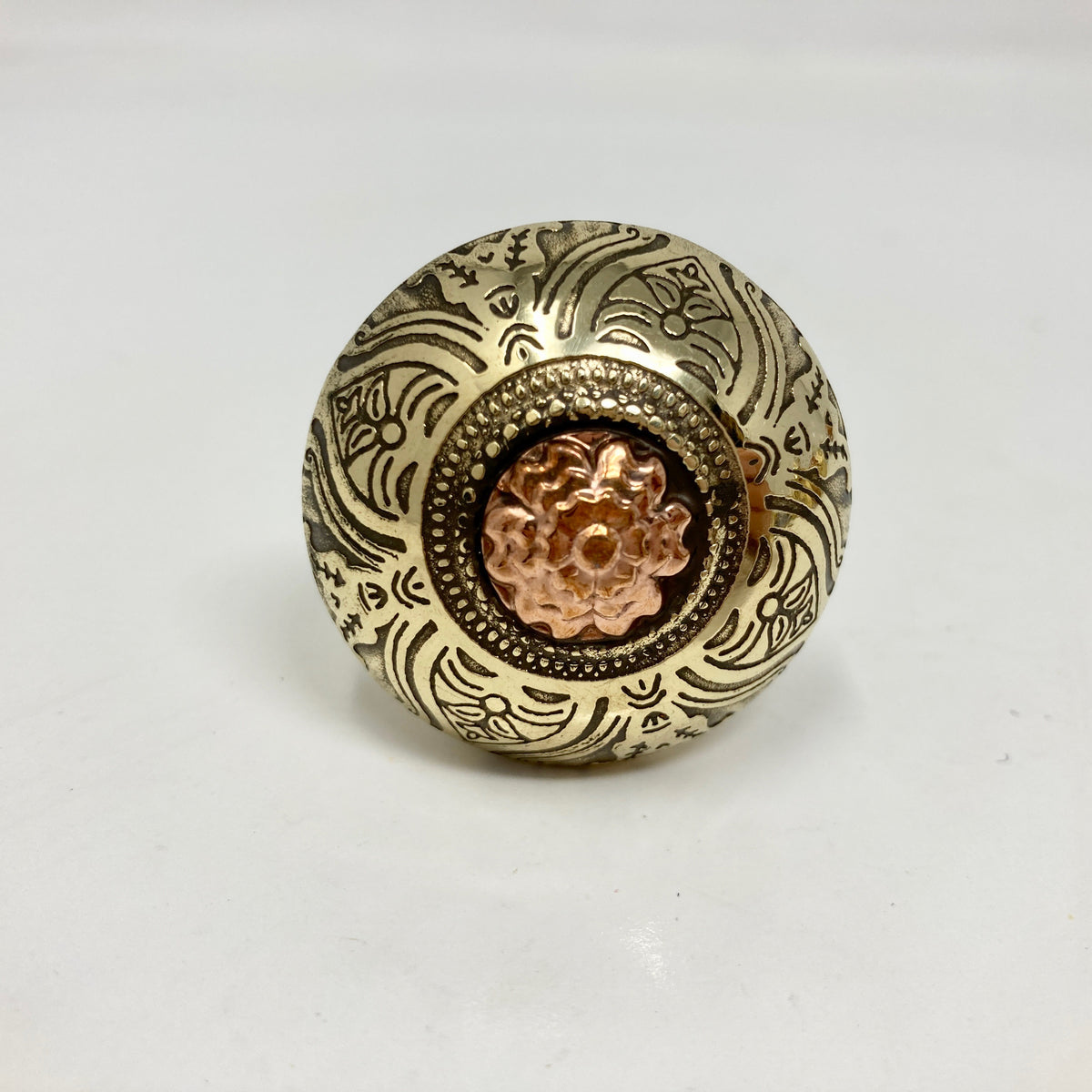 Moroccan Brass Gold Copper Round Drawer Knob for Cabinets, Drawers, & Furniture
