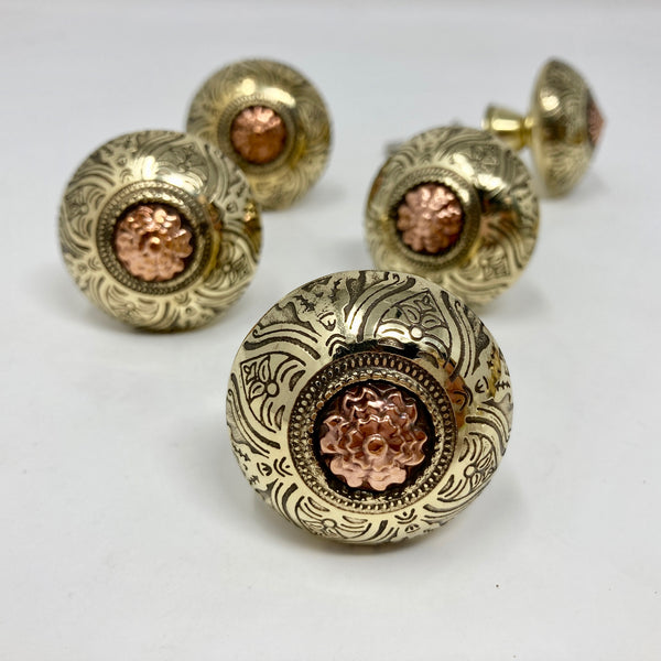 Moroccan Brass Gold Copper Round Drawer Knob