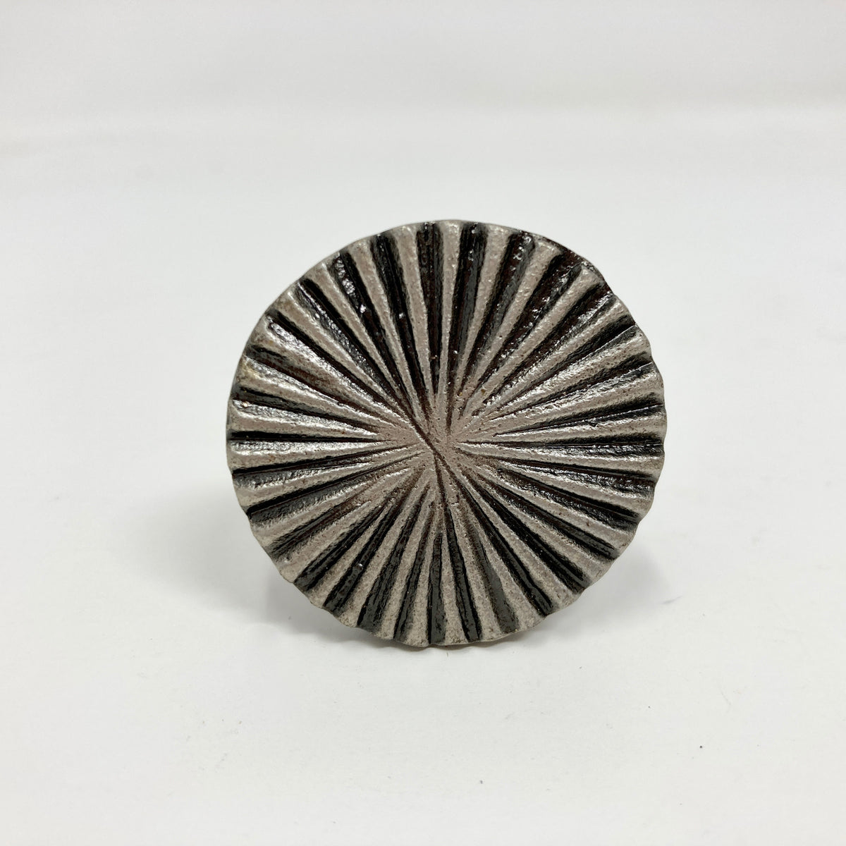 Antique Pewter Vintage Art Deco Fan Iron Drawer Pull. 2 sizes. Large & Small. Cabinet & Drawer Hardware