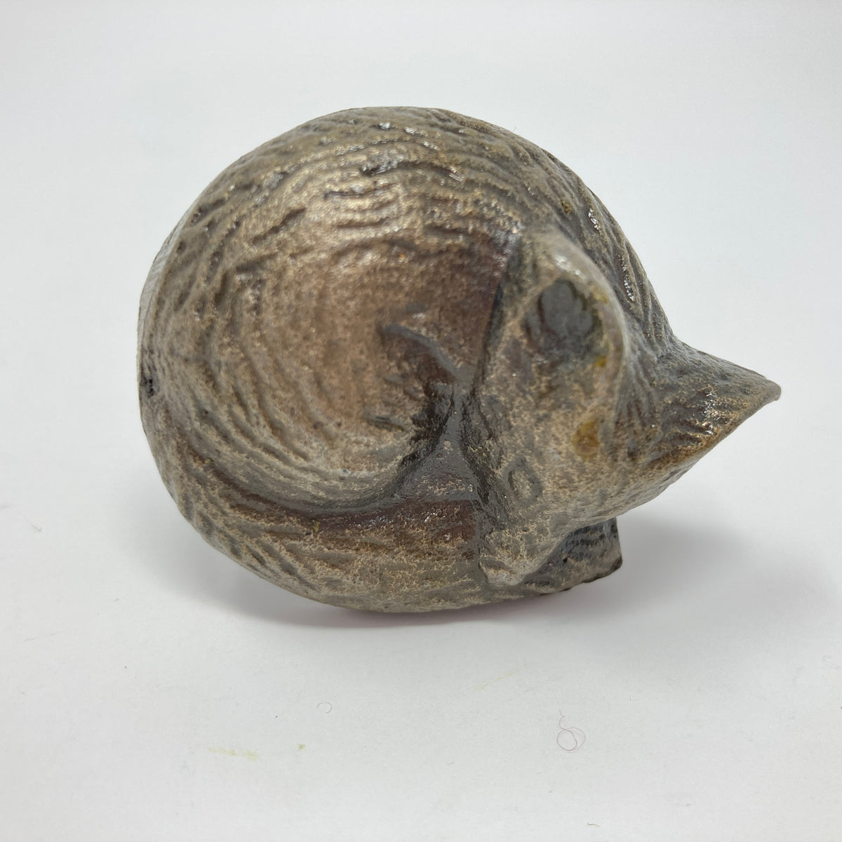 Vintage Antique Bronze Sleeping Fox Knob