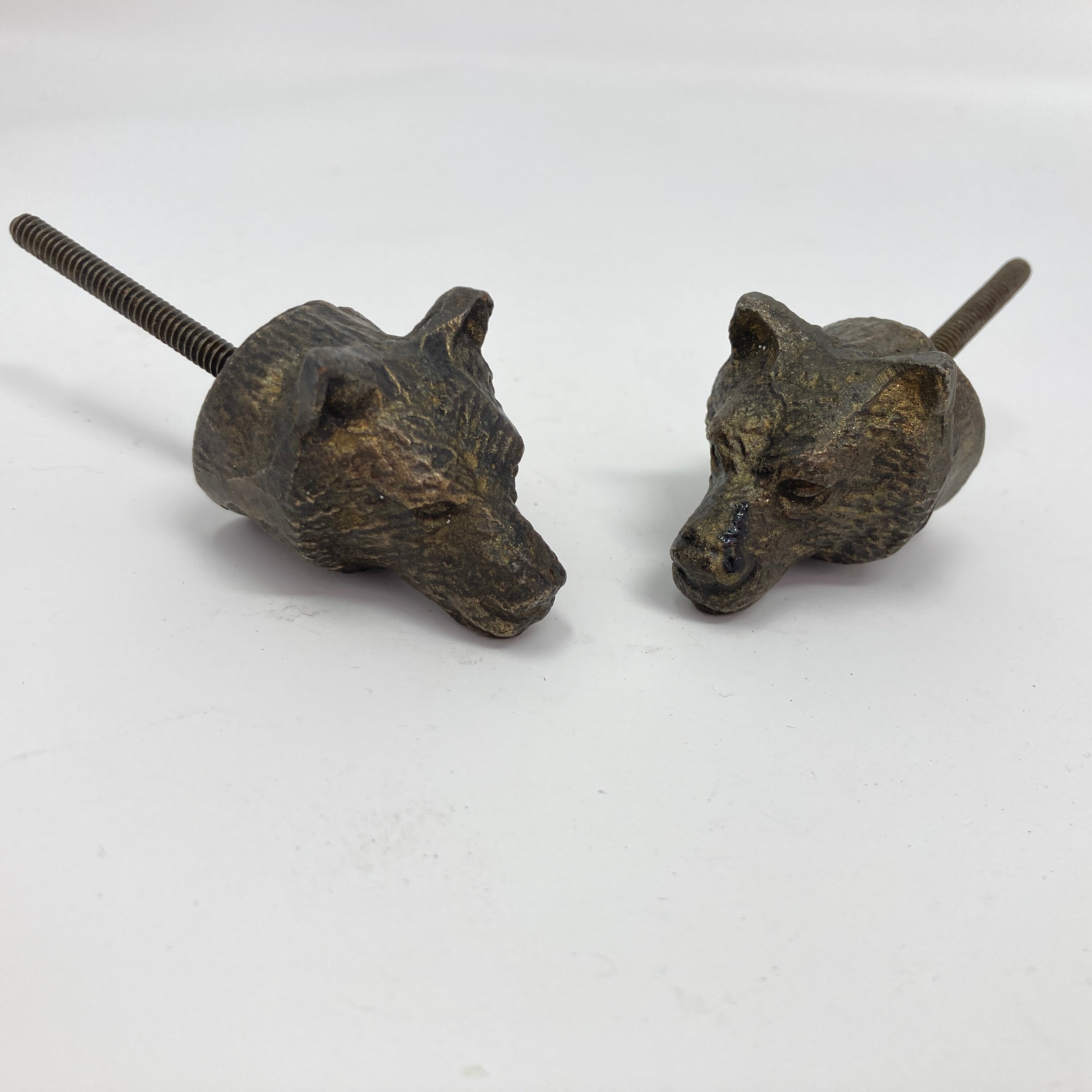 Vintage Antique Bronze Bear Head Knob