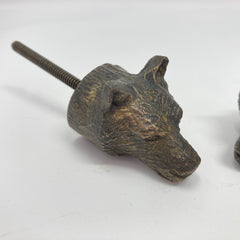 Vintage Antique Bronze Bear Head Knob