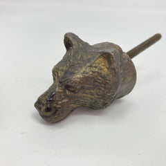 Vintage Antique Bronze Bear Head Knob